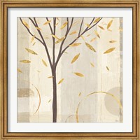 Framed Watercolor Forest Gold IV