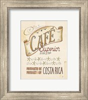 Framed 'Authentic Coffee VIII' border=