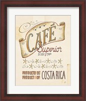 Framed 'Authentic Coffee VIII' border=