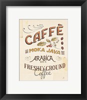 Framed 'Authentic Coffee VII' border=