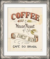 Framed 'Authentic Coffee IX' border=