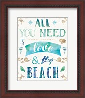 Framed 'Love and the Beach I' border=