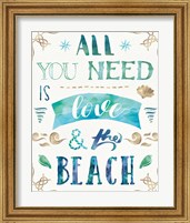 Framed 'Love and the Beach I' border=