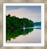 Framed Sailboat Sailing Down the Tombigbee River in Mississippi