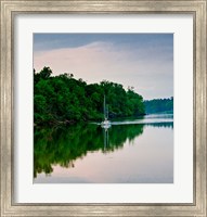 Framed Sailboat Sailing Down the Tombigbee River in Mississippi