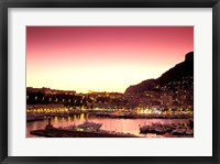 Framed Harbor at Sunset, Monte Carlo, Cote D'Azure, Monaco