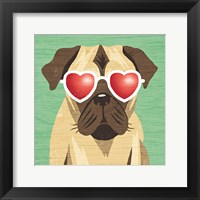 Framed Beach Bums Pug I