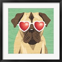 Framed Beach Bums Pug I