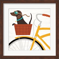 Framed Beach Bums Dachshund Bicycle I