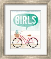 Framed 'Beach Cruiser Girls II' border=