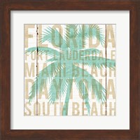 Framed Bon Voyage Florida Palm