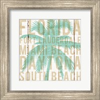 Framed Bon Voyage Florida Palm