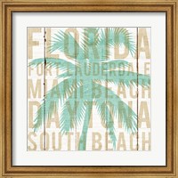 Framed Bon Voyage Florida Palm