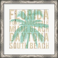 Framed Bon Voyage Florida Palm