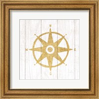Framed Beachscape IV Compass Gold Neutral
