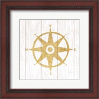 Framed Beachscape IV Compass Gold Neutral