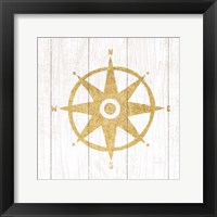 Framed Beachscape IV Compass Gold Neutral