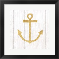 Beachscape III Anchor Gold Neutral Framed Print