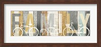 Framed Beachscape Bicycle Family Gold Neutral