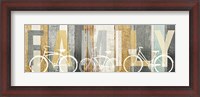 Framed Beachscape Bicycle Family Gold Neutral