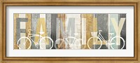 Framed Beachscape Bicycle Family Gold Neutral