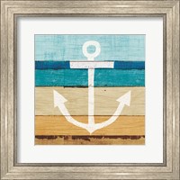 Framed 'Beachscape III Anchor' border=