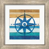 Framed 'Beachscape IV Compass' border=