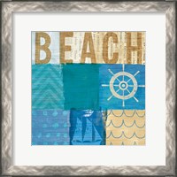 Framed 'Beachscape Collage IV' border=