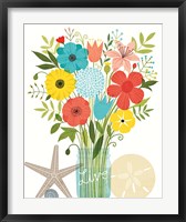 Framed Seaside Bouquet I Mason Jar