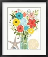 Framed Seaside Bouquet I Mason Jar