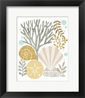 Framed Under Sea Treasures V Gold Neutral