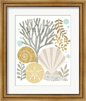 Framed Under Sea Treasures V Gold Neutral