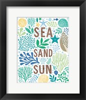 Framed Under Sea Treasures III Sea Glass