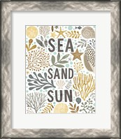 Framed Under Sea Treasures III Gold Neutral