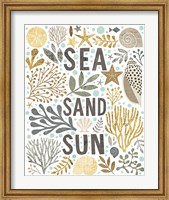 Framed Under Sea Treasures III Gold Neutral