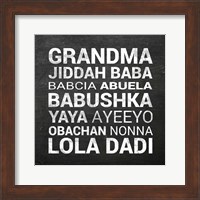 Framed Grandma Various languages - Chalkboard