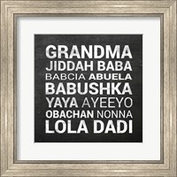 Framed Grandma Various languages - Chalkboard