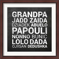 Framed Grandpa Various Languages - Chalkboard