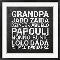 Framed Grandpa Various Languages - Chalkboard