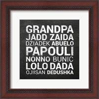 Framed Grandpa Various Languages - Chalkboard