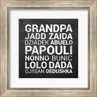 Framed Grandpa Various Languages - Chalkboard