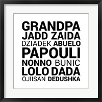 Framed Grandpa Various Languages