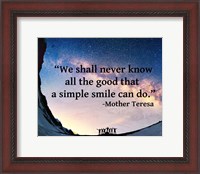 Framed Simple Smile - Mother Teresa Quote