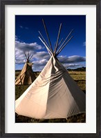 Framed Sioux Teepee at Sunset, Prairie near Mount Rushmore, South Dakota