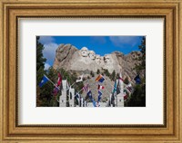 Framed Mount Rushmore National Memorial, Avenue of Flags, South Dakota