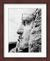 Framed Construction of George Washington's face on Mount Rushmore, 1932