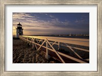 Framed Brant Point Light at Sunrise, Nantucket Island, Massachusetts