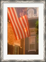 Framed Massachusetts, Nantucket Island, US flag