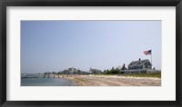 Framed Beach with buildings in the background, Jetties Beach, Nantucket, Massachusetts