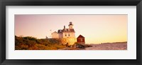 Framed Lighthouse at the coast, Rose Island Light, Newport, Rhode Island, New England